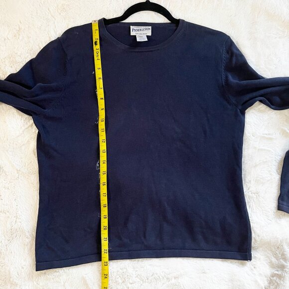 Vintage Pendleton Dark Blue Cotton Pullover Sweater Size Medium‎ - Picture 4 of 5